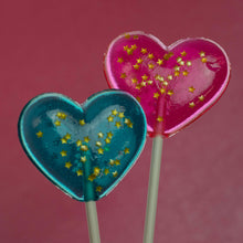 Load image into Gallery viewer, Sparkly Pink Heart Lollipops (24 Pieces) - Watermelon Flavor